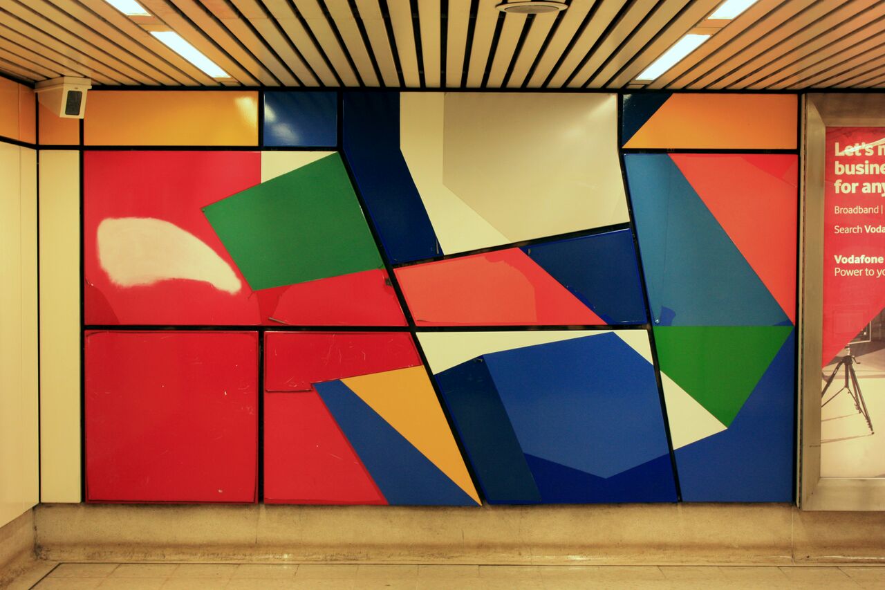 An image of abstract coloured art wall at Jesmond